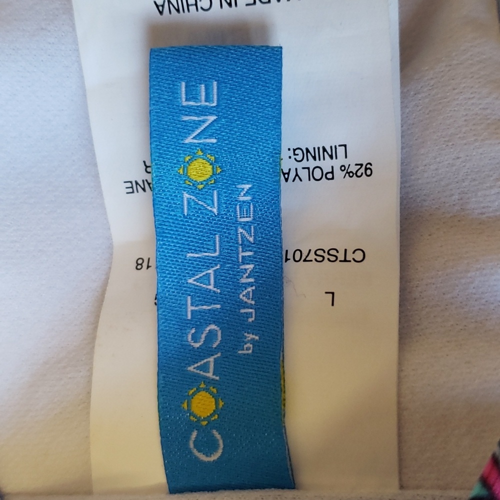 Coastal Zone By Jantzen Blue Floral Halter Swimming Top Only Women's Size L - Picture 7 of 13